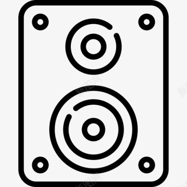 低音扬声器音乐商店8线性图标图标
