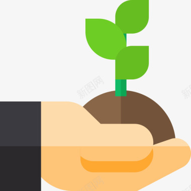 植物慈善36平坦图标图标