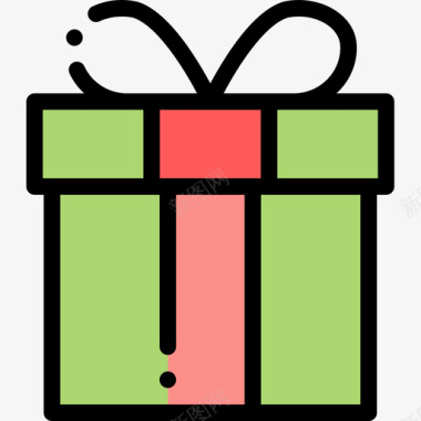 礼品盒派对和庆典14线性颜色图标图标