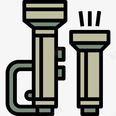 手电筒野营60线颜色图标图标