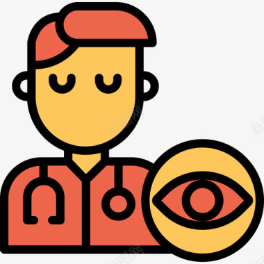 眼科医师医生商店5线性颜色橙色图标图标