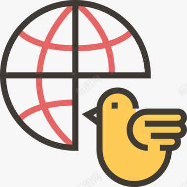 鸽子世界和平黄影图标图标