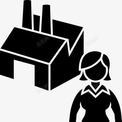 行业经理企业工厂图标svg_新图网 https://ixintu.com 企业 女性 工厂 行业经理 高管女性字形