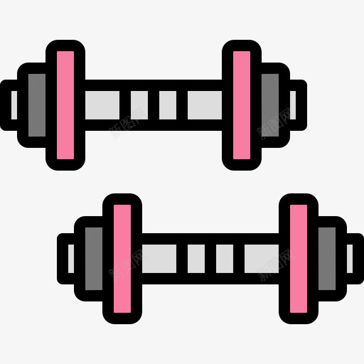 哑铃健身40线性颜色图标svg_新图网 https://ixintu.com 健身40 哑铃 线性颜色