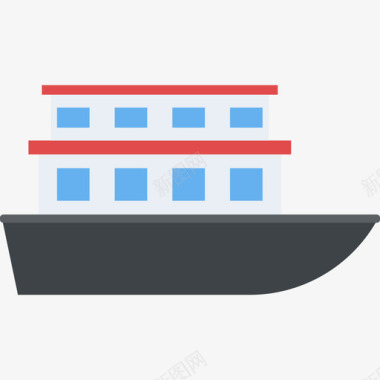 船旅行和地点2平的图标图标