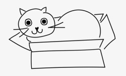 盒子里的小猫猫在盒子里可爱小猫图标高清图片