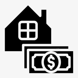 交易卖买房子交易钱图标高清图片
