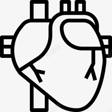 心脏医学75线性图标图标