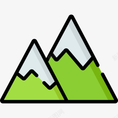 山脉冒险16线性颜色图标图标