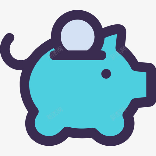 小猪银行金融60线颜色蓝色图标svg_新图网 https://ixintu.com 小猪银行 线颜色蓝色 金融60
