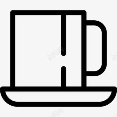 茶杯咖啡和茶2线性图标图标