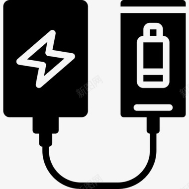 充电器电源和能量8填充图标图标