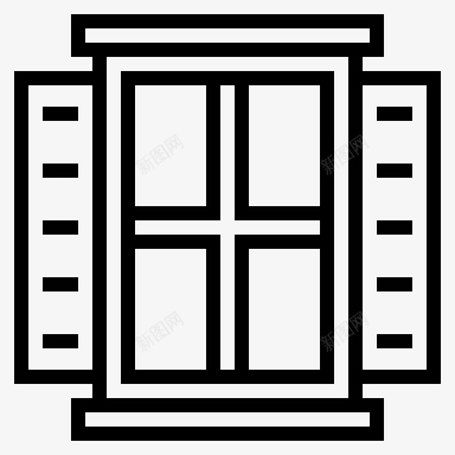 窗户装饰家具图标svg_新图网 https://ixintu.com 家 家具 家具套装 窗户 装饰