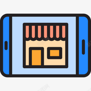 网上购物电子商务47线性颜色图标图标