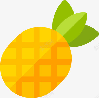 菠萝水果和蔬菜16扁平图标图标