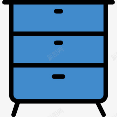 床头柜家具和家居18线性颜色图标图标