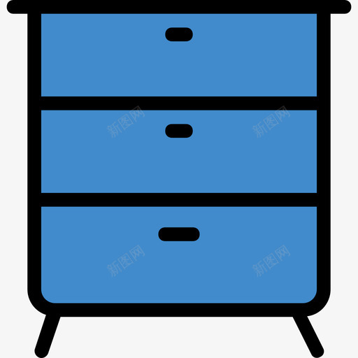 床头柜家具和家居18线性颜色图标svg_新图网 https://ixintu.com 家具和家居18 床头柜 线性颜色