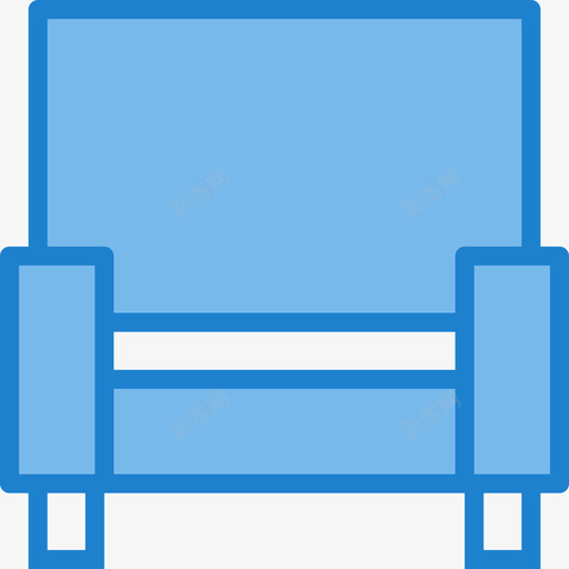 扶手椅家俱8蓝色图标svg_新图网 https://ixintu.com 家俱8 扶手椅 蓝色