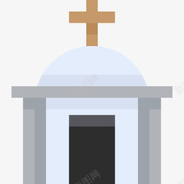 教堂葬礼公寓图标图标