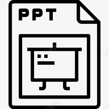 Ppt文件类型和格式线性图标图标