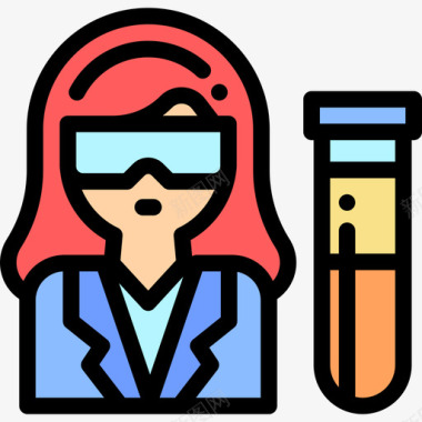 女人化学20线性颜色图标图标