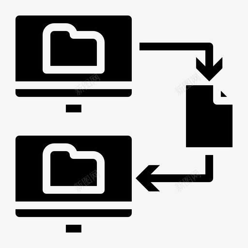 文件传输多媒体网络图标svg_新图网 https://ixintu.com 发送 多媒体 多媒体固态 文件传输 网络