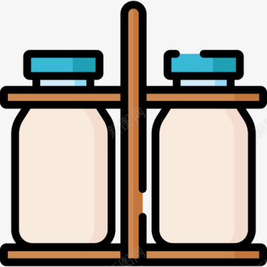 奶瓶快餐18线性颜色图标图标