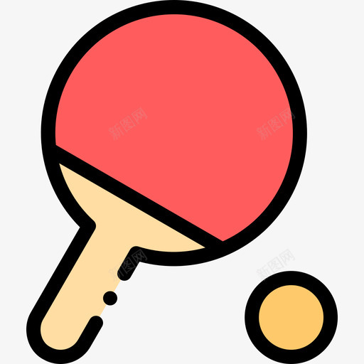乒乓球自由时间13线性颜色图标svg_新图网 https://ixintu.com 乒乓球 线性颜色 自由时间13