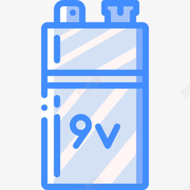 电池电源和能量6蓝色图标图标
