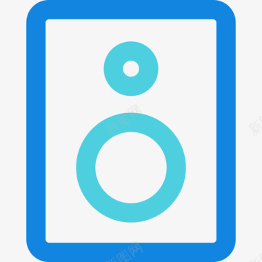 扬声器家庭元素4线状蓝色图标图标