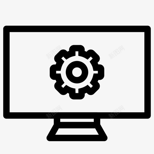 cog监视器桌面多媒体图标svg_新图网 https://ixintu.com cog监视器 办公屏幕监视器 多媒体 桌面 设置