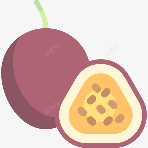 PassionFruitfruitsandvegetables15flat图标svg_新图网 https://ixintu.com PassionFruit flat fruitsandvegetables15