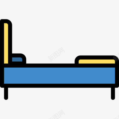 床家具和家居18线性颜色图标图标