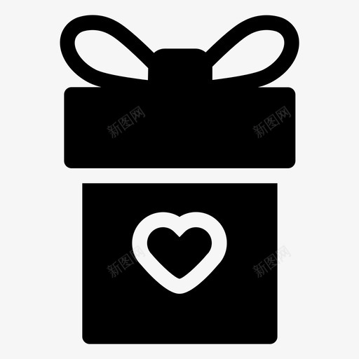 礼品盒心形丝带图标svg_新图网 https://ixintu.com 丝带 心形 情人节 浪漫纯色 礼品盒
