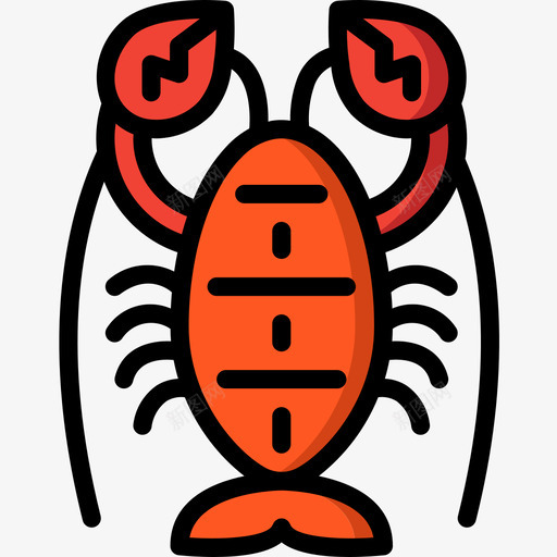 龙虾海洋生物28线形颜色图标svg_新图网 https://ixintu.com 海洋生物28 线形颜色 龙虾