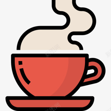 咖啡杯创业和新业务9线性颜色图标图标