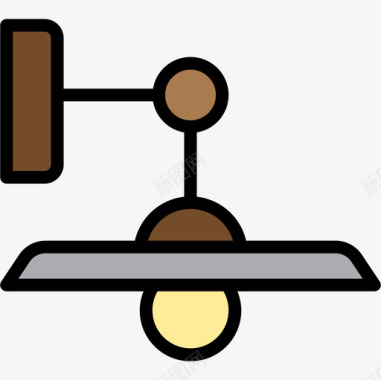 壁灯家具及家居装饰5件线颜色图标图标