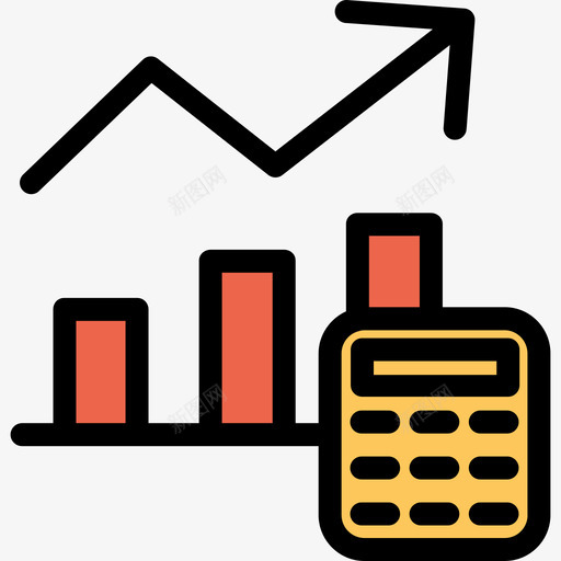 条形图分析和图表线颜色橙色图标svg_新图网 https://ixintu.com 分析和图表 条形图 线颜色橙色