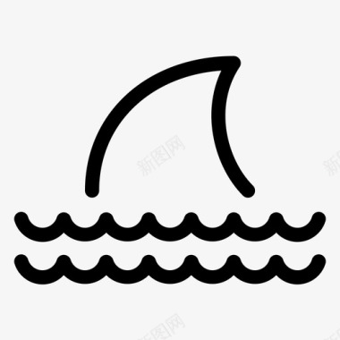 鱼翅海豚背鳍图标图标