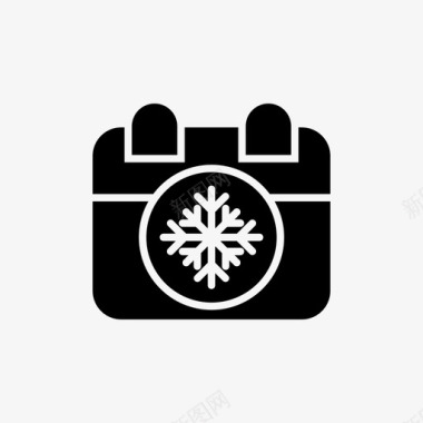 相机圣诞节雪图标图标