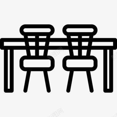 厨房餐桌家具和家居11线性图标图标