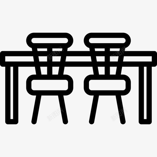 厨房餐桌家具和家居11线性图标svg_新图网 https://ixintu.com 厨房餐桌 家具和家居11 线性