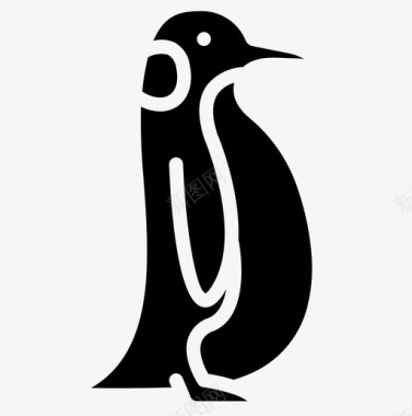 企鹅海洋生物26填充图标图标