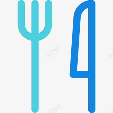 餐具36号餐厅线性蓝色图标图标