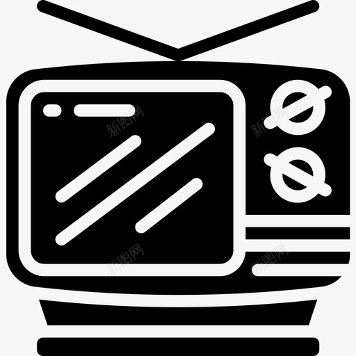 电视八十年代14填充图标svg_新图网 https://ixintu.com 八十年代14 填充 电视