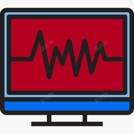 心电图保健13线色图标svg_新图网 https://ixintu.com 保健13 心电图 线色