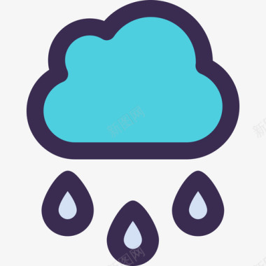 雨天气101直线颜色蓝色图标图标