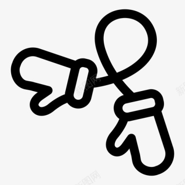 手套圣诞节时尚图标图标