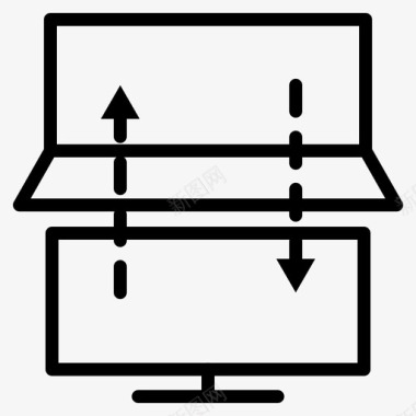 将笔记本电脑连接到电视连接到插入图标图标