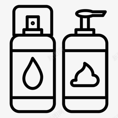 洗发水瓶奶油泡沫图标图标
